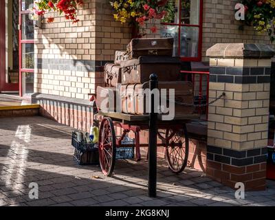 L'immagine è del Lakeside e Haverthwaite patrimonio ferroviario a vapore che corre tra il villaggio di Haverthwaite a Lakeside sul lago Windermer Foto Stock