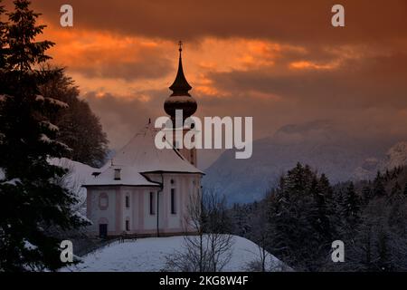 Il periodo invernale nella terra di Berchtesgadener è un periodo meraviglioso con molte belle località e atmosfere meravigliose Foto Stock