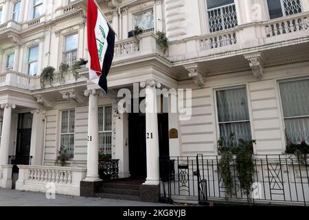 L’ambasciata della Repubblica di Iraq, 21 Queen’s Gate, Londra, Regno Unito, il 22 novembre 2022 Foto Stock