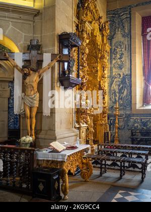 Cristo sulla Croce, Igreja do Bom Jesus da Cruz, Barcelos Foto Stock