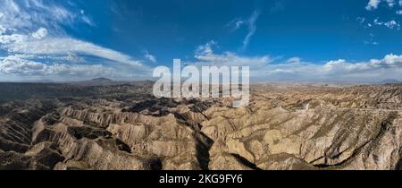 Vista del paesaggio desertico di Gorafe nella provincia di Granada, Spagna Foto Stock