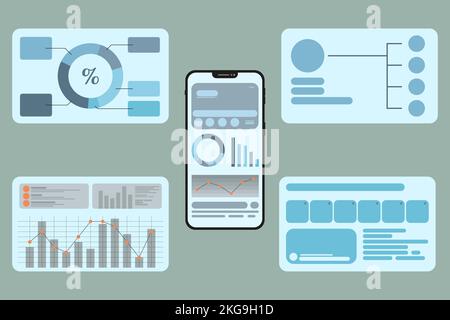 Elementi in nastro piani. È sufficiente impostare i componenti delle infografiche. Vettore. Illustrazione Vettoriale