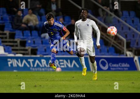 YAMANE RIKU, FRANCIA U20 vs GIAPPONE U20, uomini, partita amichevole, Football Wek, Pinatar Arena Football Center. Spagna, Regione di Murcia, San Pedro del Pinata Foto Stock