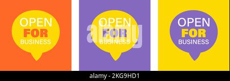 Aperto al business concept. Poster colorati Illustrazione Vettoriale