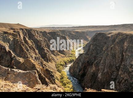 Canyon nero, Kazakistan. Chernyi Kanion Kazakhstan. Fiume Charyn Foto Stock