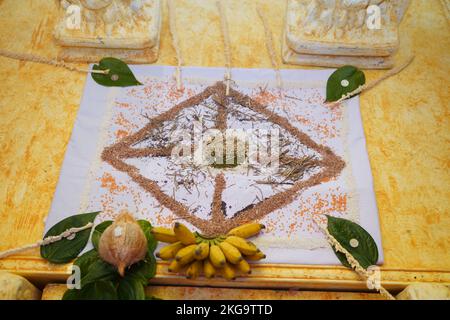 decorazione srilankan poruwa Foto Stock