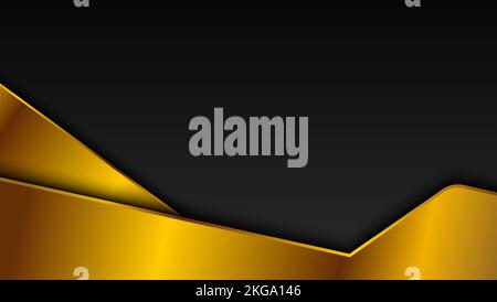 Illustrazione vettoriale di uno sfondo nero e dorato astratto Illustrazione Vettoriale