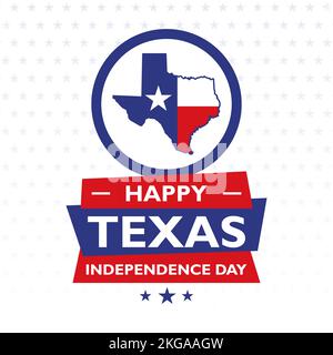 2 marzo, giorno dell'indipendenza del Texas. Sfondo, poster, scheda, illustrazione vettore banner Illustrazione Vettoriale