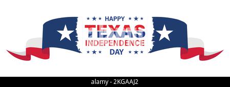 2 marzo, giorno dell'indipendenza del Texas. Sfondo, poster, scheda, illustrazione vettore banner Illustrazione Vettoriale