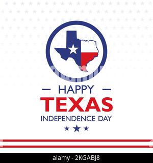 2 marzo, giorno dell'indipendenza del Texas. Sfondo, poster, scheda, illustrazione vettore banner Illustrazione Vettoriale