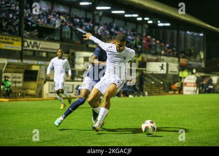 Ayr, Regno Unito. 22nd Nov 2022. La Scozia Under 19s ha giocato contro la Francia Under 19s al Sommerset Park, Ayr, Ayrshire Scotland, UK nel Campionato europeo Under 19 2023. La Francia ha vinto 3 -1 e questo mette la Scozia fuori concorso e la Francia passare al turno successivo. Credit: Findlay/Alamy Live News Foto Stock