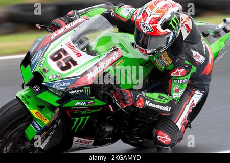 Phillip Island, Australia, 19 novembre 2022. Jonathan Rea del Regno Unito sul Kawasaki Racing Team WorldSBK Kawasaki durante il Campionato Mondiale Superbike FIM 2022 al Phillip Island Circuit il 19 novembre 2022 a Phillip Island, Australia. Credit: Dave Hewison/Speed Media/Alamy Live News Foto Stock