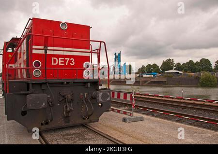 Locomotiva diesel-idraulica, per servizio di shunting e manutenzione con trasmissione di potenza elettrica in trasmissione di corrente trifase, costruttore MAK Foto Stock