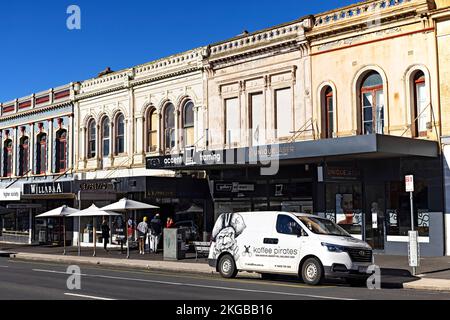 Ballarat Australia / il Ballarat Cafe and Restaurant scena lungo Sturt Street. Foto Stock