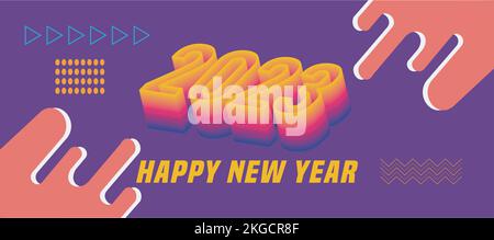 felice anno nuovo 2023 Illustrazione Vettoriale