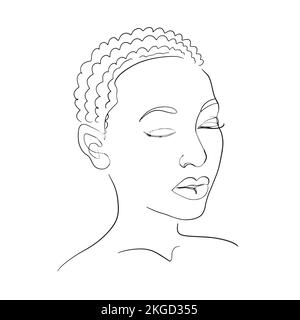 Bella opera d'arte femminile africana in stile moderno minimalista astratto Illustrazione Vettoriale