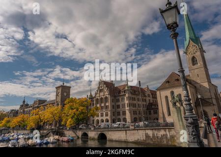 La chiesa di Fraumünster, Zurigo, Svizzera Foto Stock