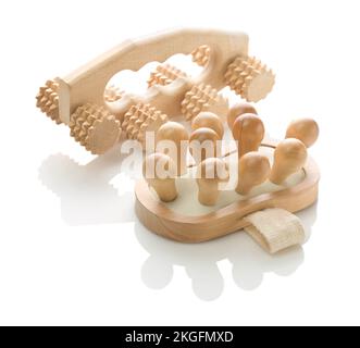 I massaggiatori in legno per il settore sanitario Foto Stock