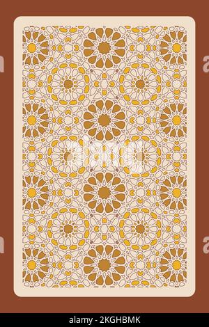 Set di sfondo arabo islamico ornamentale. Architettura araba tradizionale modello geometrico. Set di pannelli vettoriali decorativi per laseer. Illustrazione Vettoriale