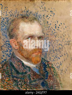 Vincent van Gogh (1853-1890), Auto ritratto pittura in olio su cartone, 1887 Foto Stock