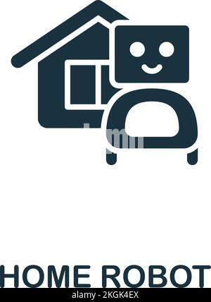 Icona robot a riposo. Icona monocromatica Simple Smart Technology per modelli, web design e infografiche Illustrazione Vettoriale