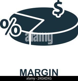 Icona margine. Icona monocromatica del mercato azionario semplice per modelli, web design e infografiche Illustrazione Vettoriale