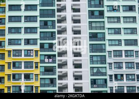 Dettaglio degli edifici residenziali di Singapore Foto Stock