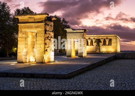 Tempio di Debod (Templo de Debod), Parque de la Montana, Madrid, Spagna Foto Stock