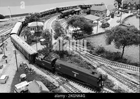 Un modello di treno funebre di Winston Churchills dal gennaio 30th 1965. Foto Stock