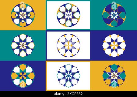 Modello marocchino senza cuciture. Tradizionale sfondo arabo islamico. La decorazione della moschea. Modello islamico etnico forma geometrica vettoriale senza giunture Illustrazione Vettoriale