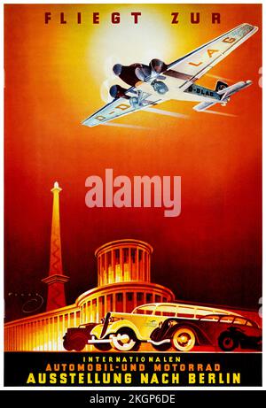 Fliegt zur Ausstellung di Hans otto Wendt (1911-1979). Poster pubblicato nel 1936 in Germania. Foto Stock