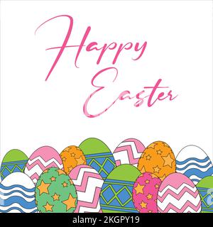 Modello di Pasqua felice, illustrazione di Pasqua felice, disegno del carattere Rosa di Pasqua felice, uovo di Pasqua sfondo vettoriale di Pasqua felice, illustrazione di Oriente felice Illustrazione Vettoriale