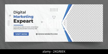 Concetto isometrico di Digital Marketing per banner e sito Web, agenzia di marketing digitale, banner di marketing con Blue e Whit Illustrazione Vettoriale