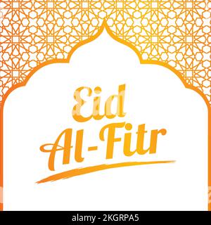 EID al-Fitr effetto testo dorato su sfondo bianco, Festival musulmano Eid al-Fitr bell'effetto testo, Eid al-Fitr, dorato, bianco, elementi, Musulmano M. Illustrazione Vettoriale