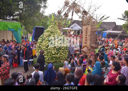 Tradizione islamica indonesiana di perdonarsi a vicenda e Gribeg Kupat Foto Stock