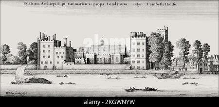 Lambeth Palace, Londra, Regno Unito, dopo Hollar, 1647 Foto Stock