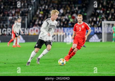 Wolfsburg, Germania, 20 marzo 2019: Il calciatore Julian Brandt (GER) in azione durante la partita internazionale di calcio tra Germania e Serbia Foto Stock