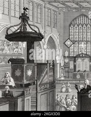 Chiesa di St Margaret, Westminster, Londra, Inghilterra, circa 1695 Foto Stock