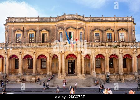 Palazzo Ducezio (Municipio) noto, Sicilia, Italia. Foto Stock