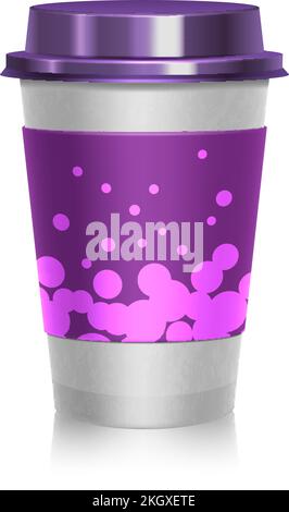 Mockup tazza di carta da asporto. Design del marchio del caffè Illustrazione Vettoriale