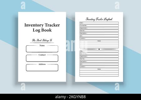 Registro dell'inventario interno KDP. Modello di notebook per il controllo dell'inventario giornaliero e il bancone dei prodotti. Giornale interno KDP. Controllo inventario noteb Illustrazione Vettoriale