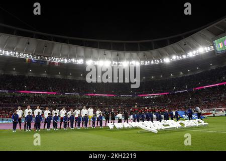 Al-Rayyan, Qatar. 23rd Nov 2022. AL-RAYYAN - formazione durante la Coppa del mondo FIFA Qatar 2022 gruppo F partita tra Belgio e Canada allo stadio Ahmad Bin Ali il 23 novembre 2022 ad al-Rayyan, Qatar. AP | Dutch Height | MAURICE OF STONE Credit: ANP/Alamy Live News Foto Stock