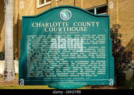 Storico tribunale della contea di Charlotte, Taylor Street, Punta Gorda, Florida Foto Stock