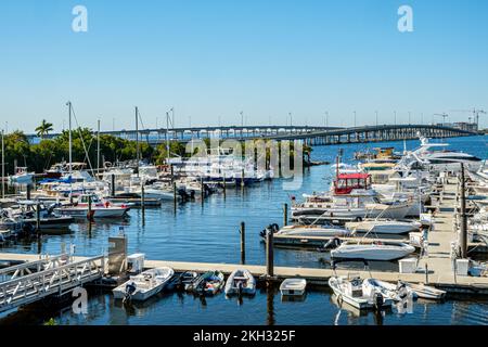 Porticciolo municipale di Laishley Park, Peace River, Punta Gorda, Florida Foto Stock