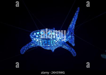 Al Nehem Whale Shark Installazione in Lusail Boulevard Foto Stock