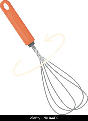 Icona del fumetto. Liquido per montare e utensile da forno isolato su sfondo bianco Illustrazione Vettoriale