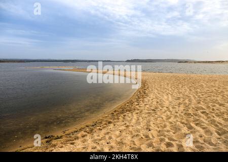 Riserva naturale delle lagune di Santo Andre e Sancha nella regione dell'Alentejo in Portogallo Foto Stock