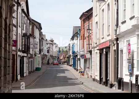 Vista lungo High Street, Kinton, Herefordshire Foto Stock