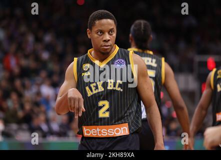 Bonn, Germania. 23rd Nov 2022. Basketball Champions League, gruppo B, Telekom Basket Bonn vs AEK Athens, Tim Frazier (Athen) Credit: Juergen Schwarz/Alamy Live News Foto Stock