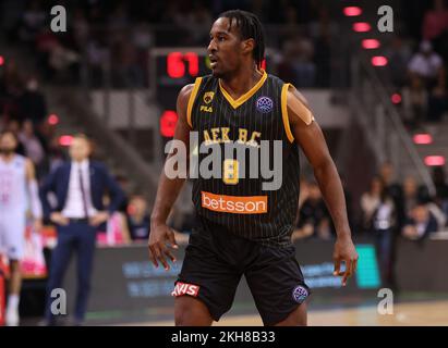 Bonn, Germania. 23rd Nov 2022. Basketball Champions League, gruppo B, Telekom Basketes Bonn vs AEK Athens, Cameron McGriff (Athen) Credit: Juergen Schwarz/Alamy Live News Foto Stock